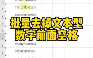Download Video: 批量去掉文本型数字前面空格