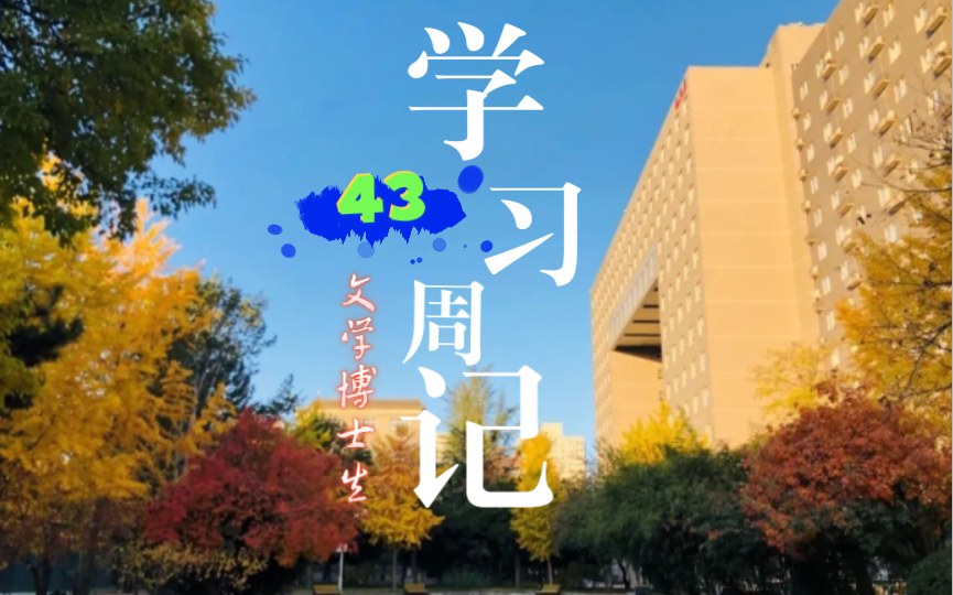 现当代文学博士研究生学习周记|2022年第43周哔哩哔哩bilibili