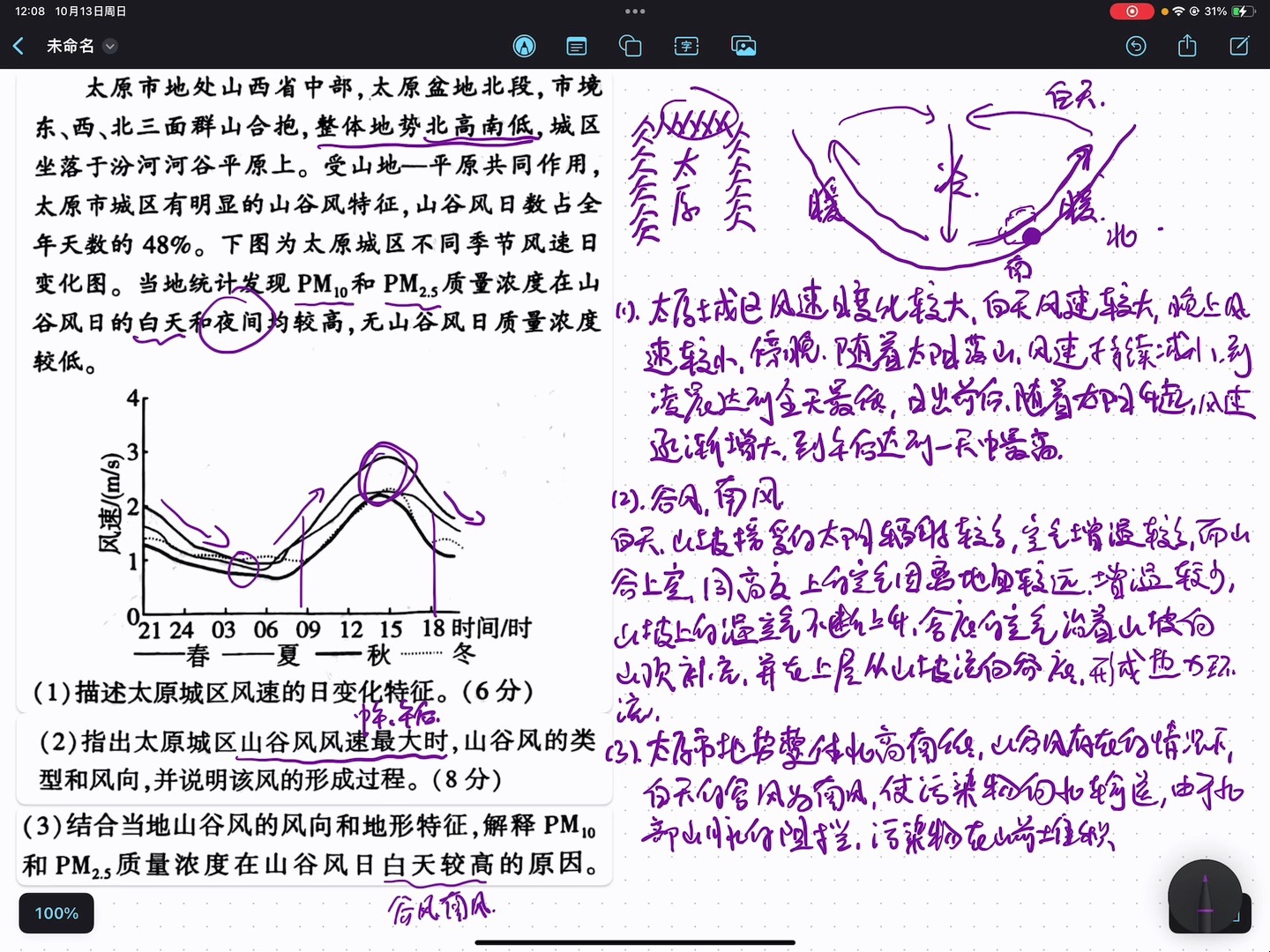 【自然地理】山谷风形成的原理哔哩哔哩bilibili