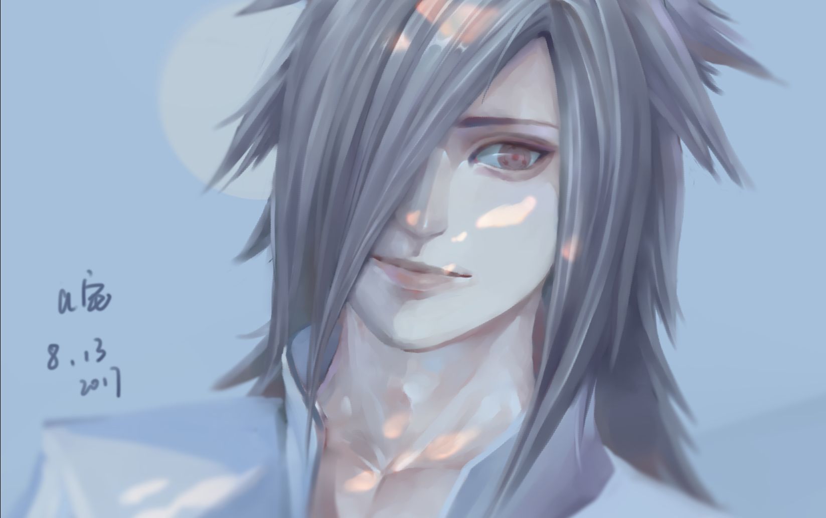 【板绘】sai厚涂宇智波斑五分钟过程