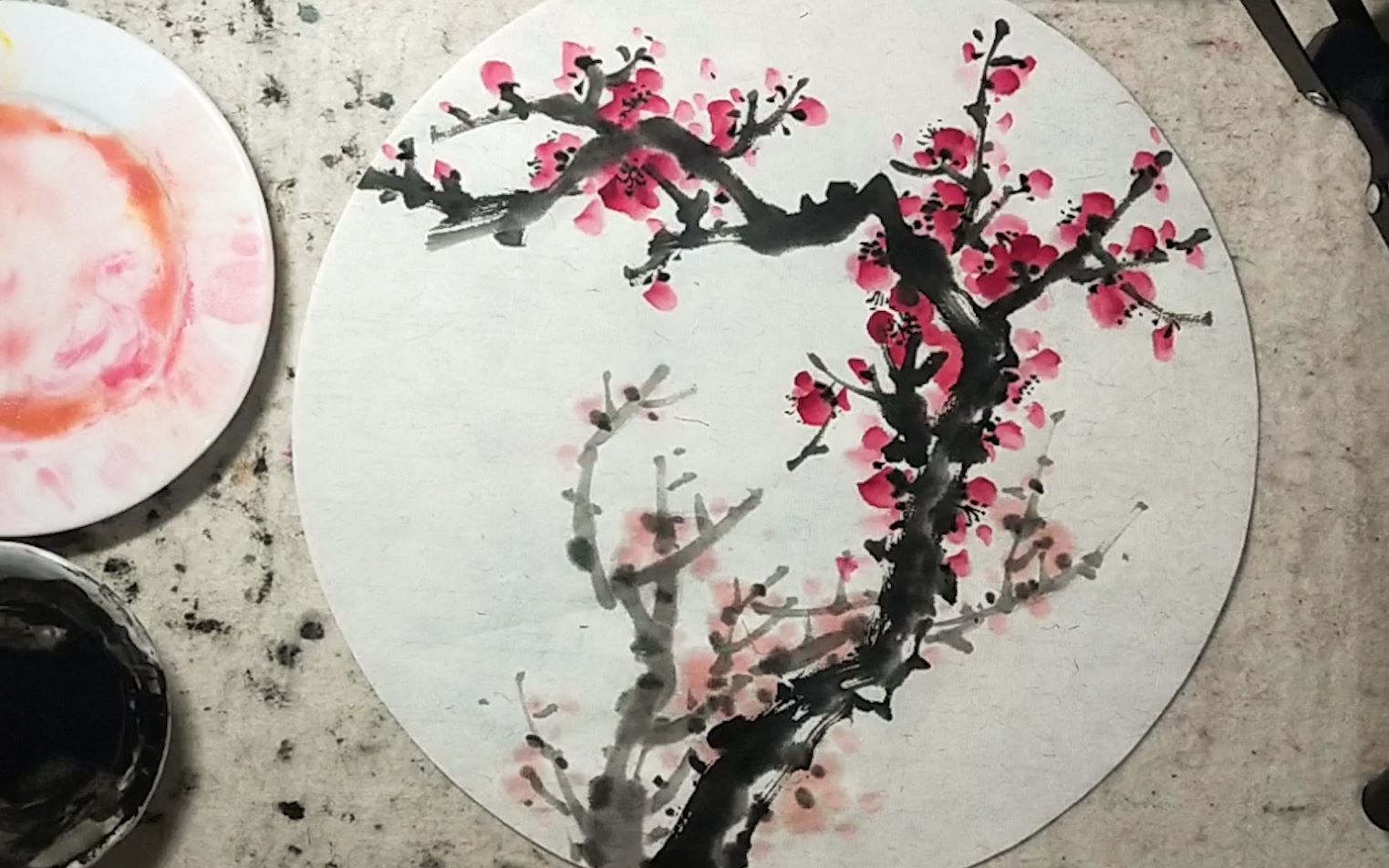 国画讲解向梅花小品三原速视频