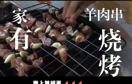 【人生的痛快连成串】寒冷的冬天,在家烤羊肉串哔哩哔哩bilibili