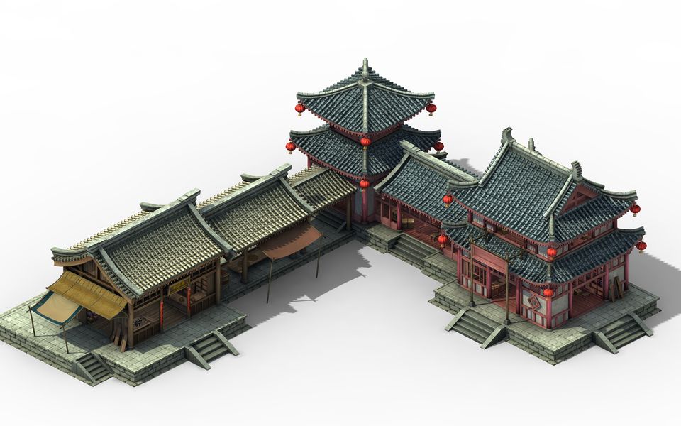 次世代风格化场景建模:3dmax大型古代建筑教学