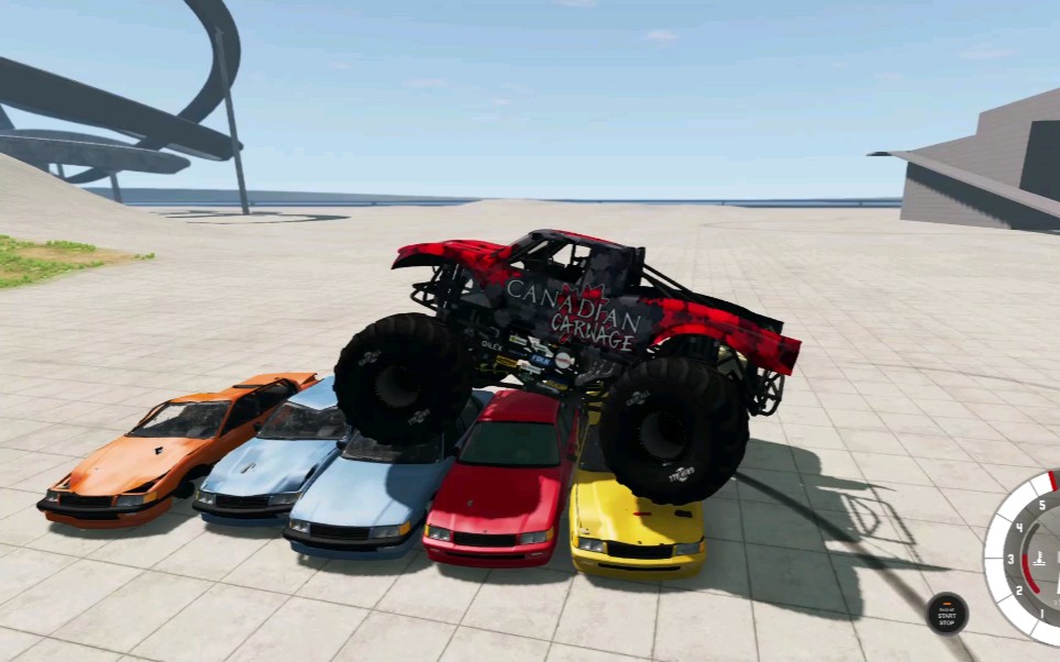 [图][BeamNG drive]怪兽卡车大脚车Monster truck摧毁废旧汽车