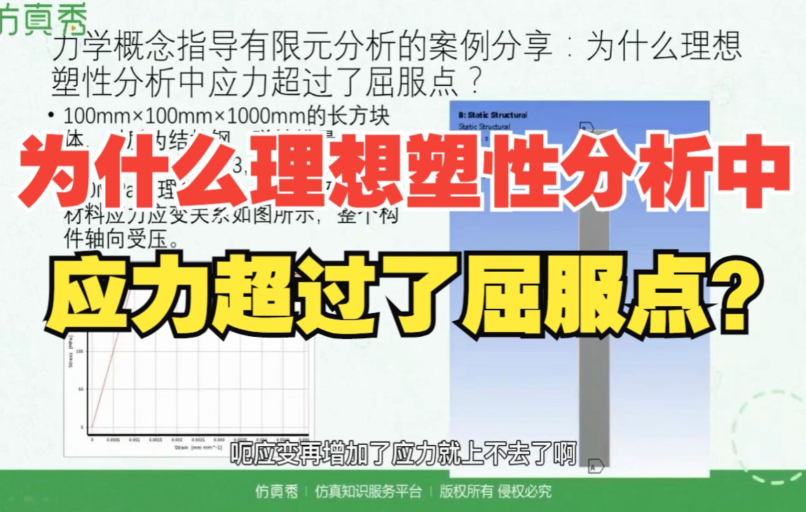 结构有限元分析和力学概念—6、为什么理想塑性分析中应力超过了屈服点哔哩哔哩bilibili