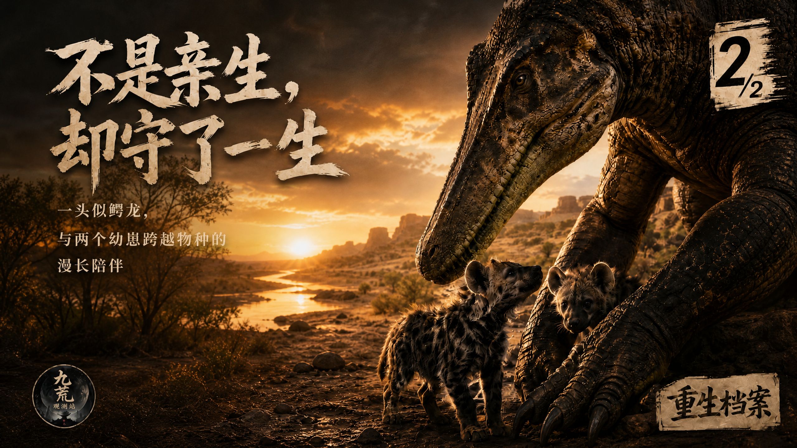 一头似鳄龙，养大了两个与自己毫无关系的孩子