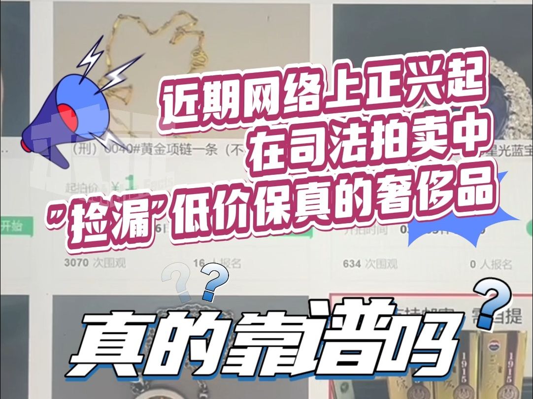 捡漏"网络法拍"奢侈品靠谱吗?当心这些问题哔哩哔哩bilibili