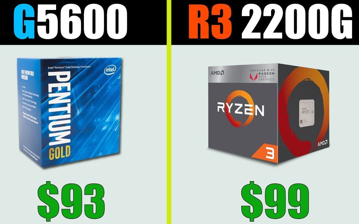 Ryzen 3 2200G vs Pentium G5600哔哩哔哩bilibili