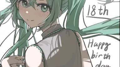 初音ミク 16TH誕生日記念シリーズ 法被 bilibili 初音ミク Happy 16th Birthday” 『Music & Fire Works』- Time