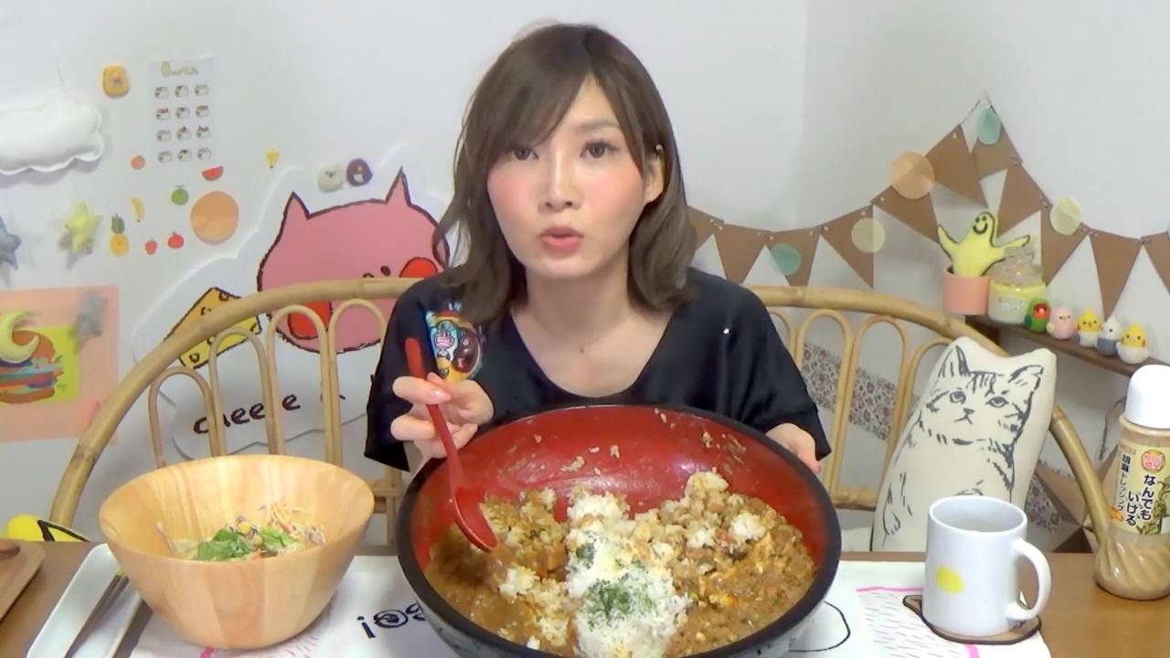 【木下大胃王小姐姐 加速版】日本美女小姐姐大胃王,麻婆咖喱饭与