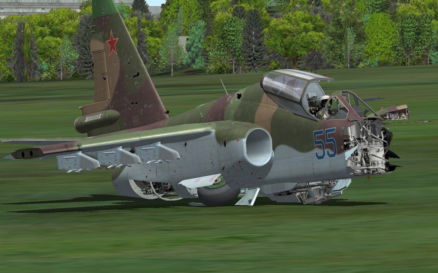 su-25t野地带弹迫降意外生还