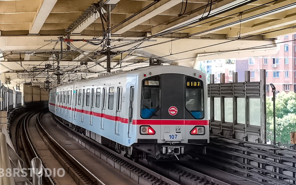 【01a01纪念】上海地铁元老车型107号车 汶水路站莘庄方向进站