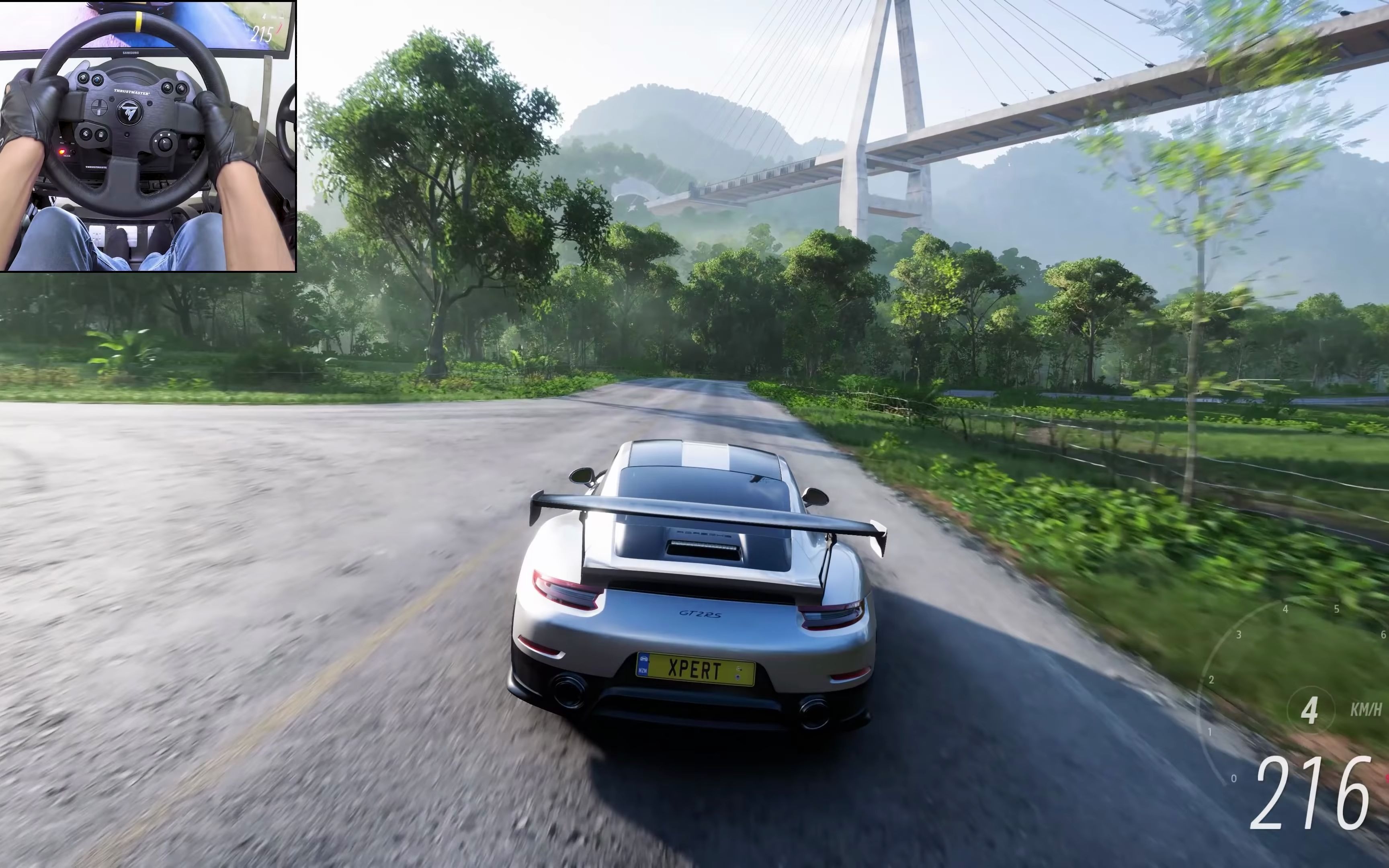 [4k60]用方向盘游地平线5 (900hp porsche 911 gt2 rs - forza