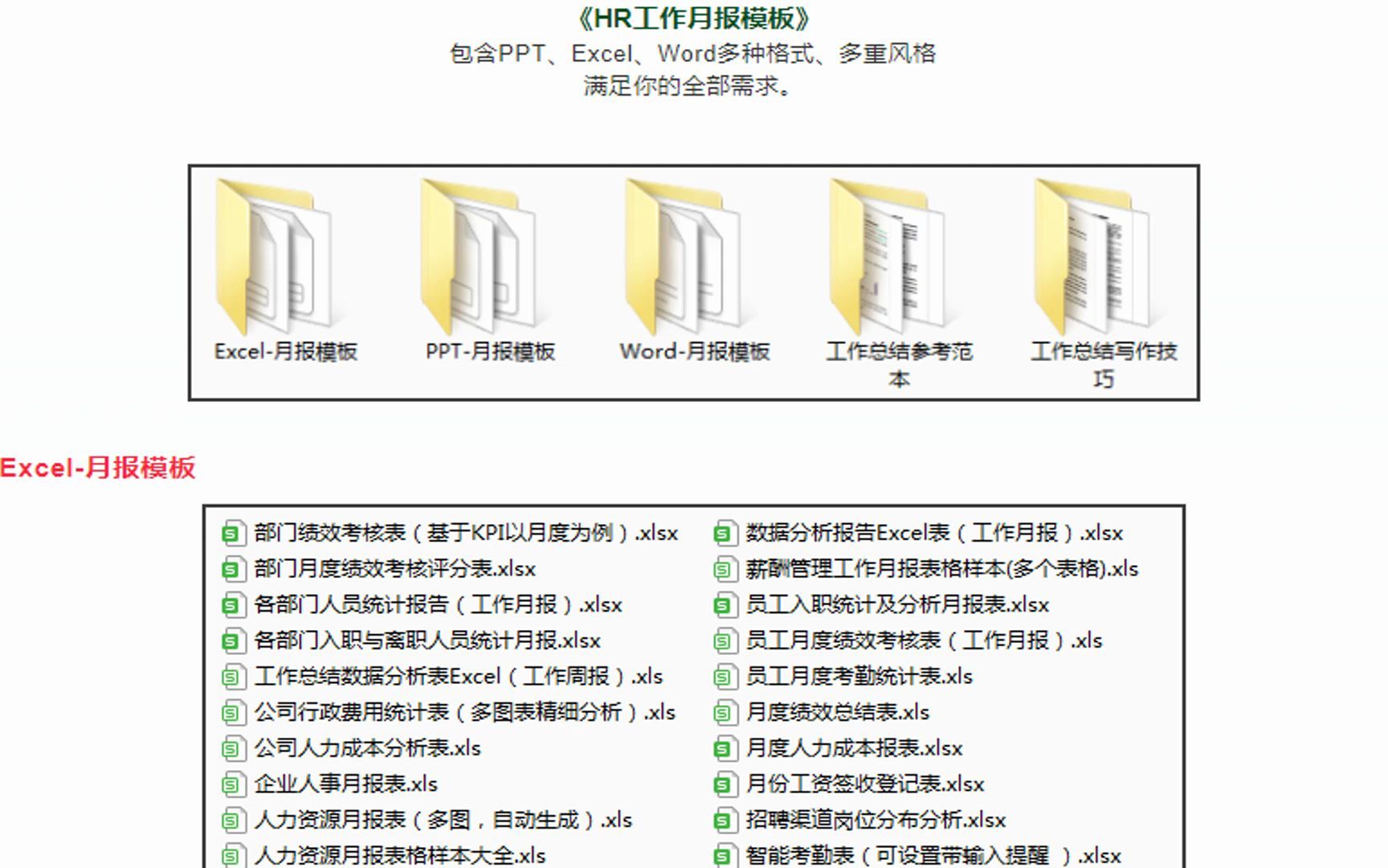 HR工作月报模板资料合集哔哩哔哩bilibili
