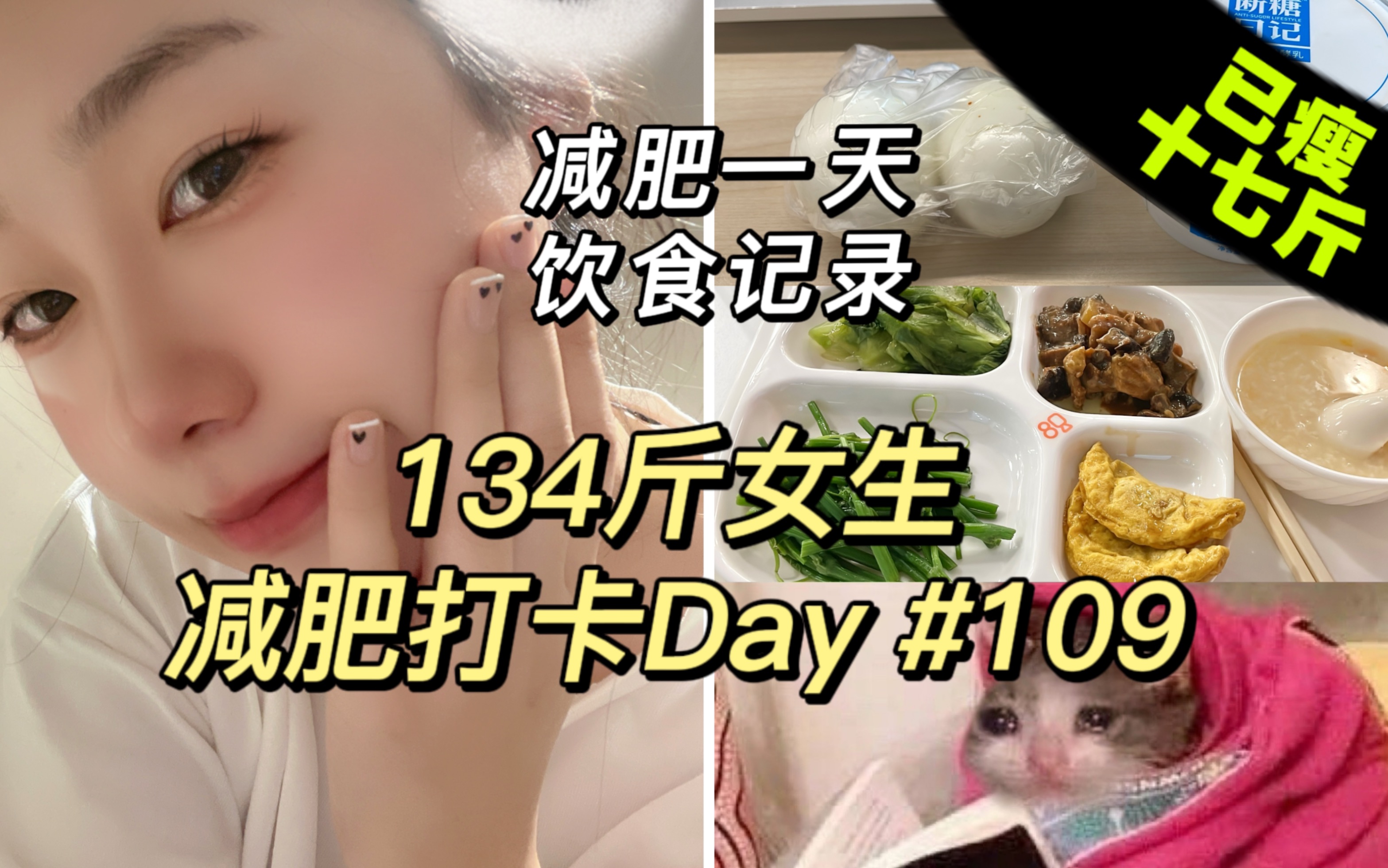 134斤励志瘦到100斤减肥打卡Day109 | 已瘦17斤 | 减肥一天饮食记录 | 生活化减肥 | 周三卡𐟑Œ哔哩哔哩bilibili