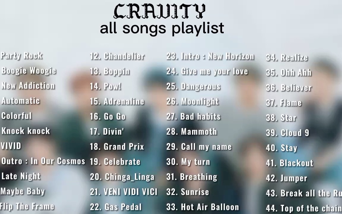 [kpop playlist] CRAVITY 所有歌曲歌单合集ALL SONGS PLAYLIST 2022哔哩哔哩bilibili