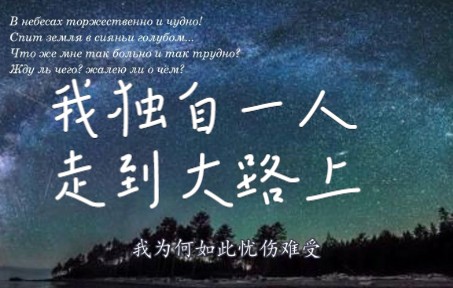 耳朵怀孕了!莱蒙托夫诗歌《我独自一人走到大路上》哔哩哔哩bilibili