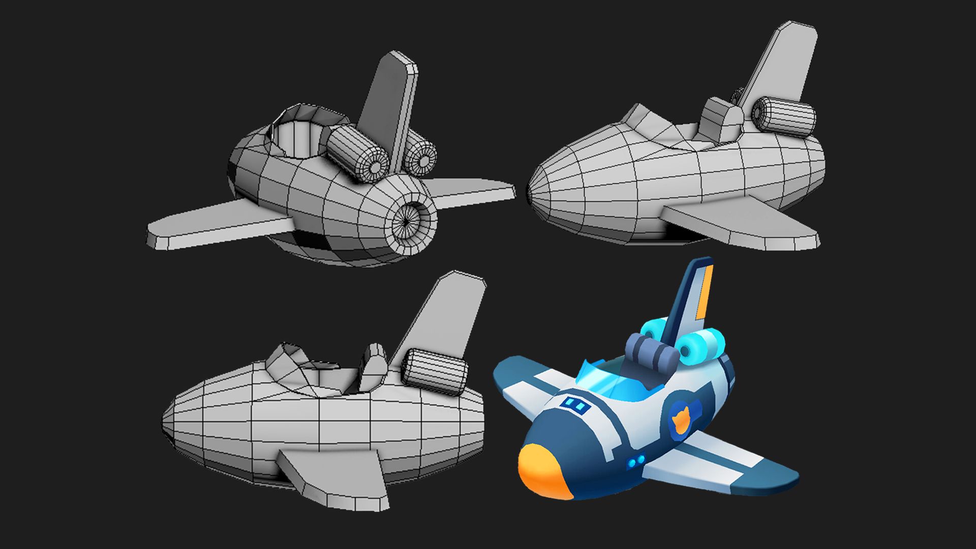 14分钟学会建模q版飞机!3dmax零基础布线建模教程