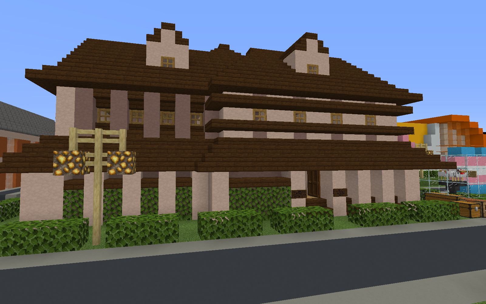 【mc建筑】如果你要来我的小镇游玩,请入住落叶之森酒店吧!