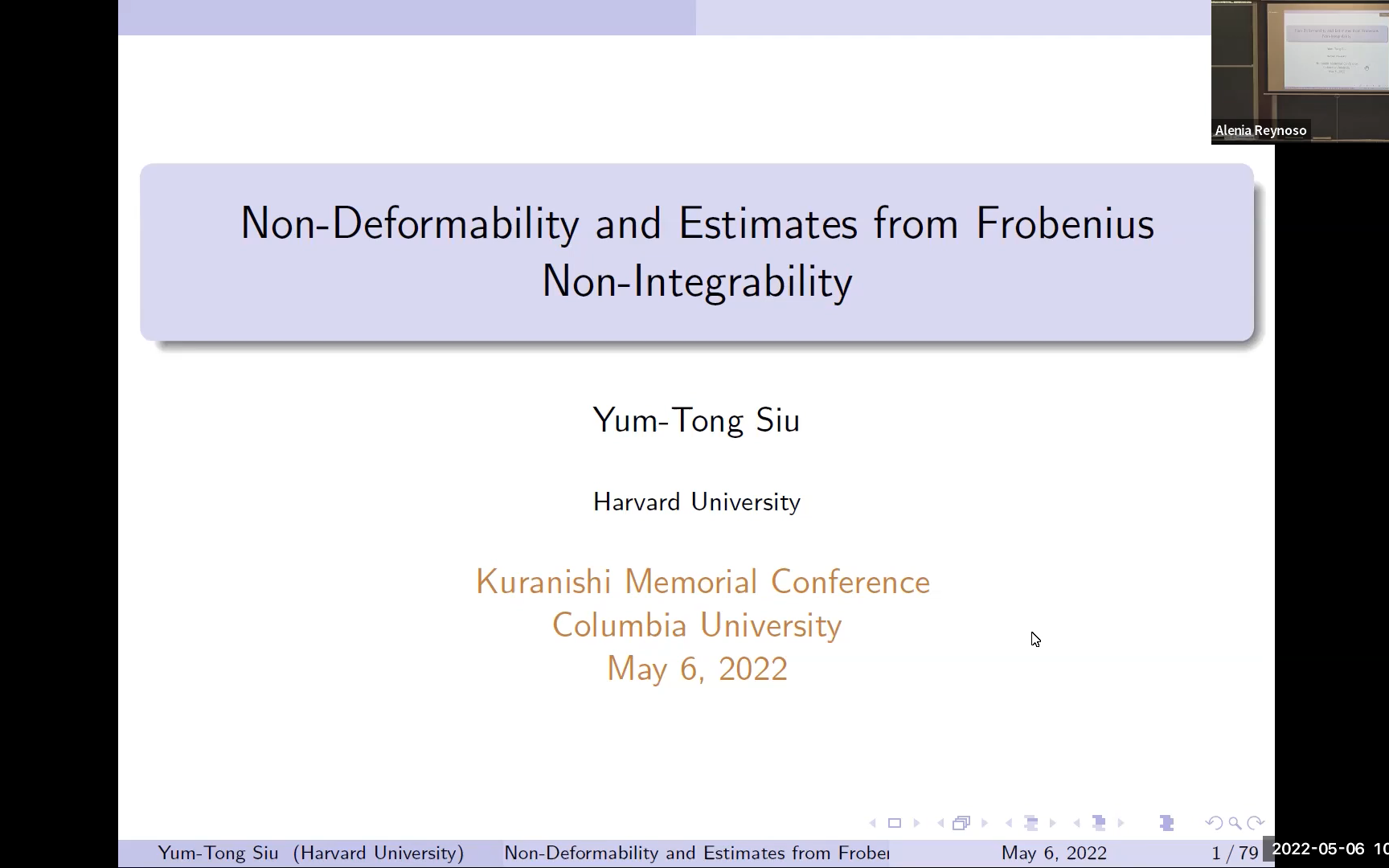 Yum Tong Siu(萧荫堂):Nondeformability和Frobenius nonintegrability的估计哔哩哔哩bilibili