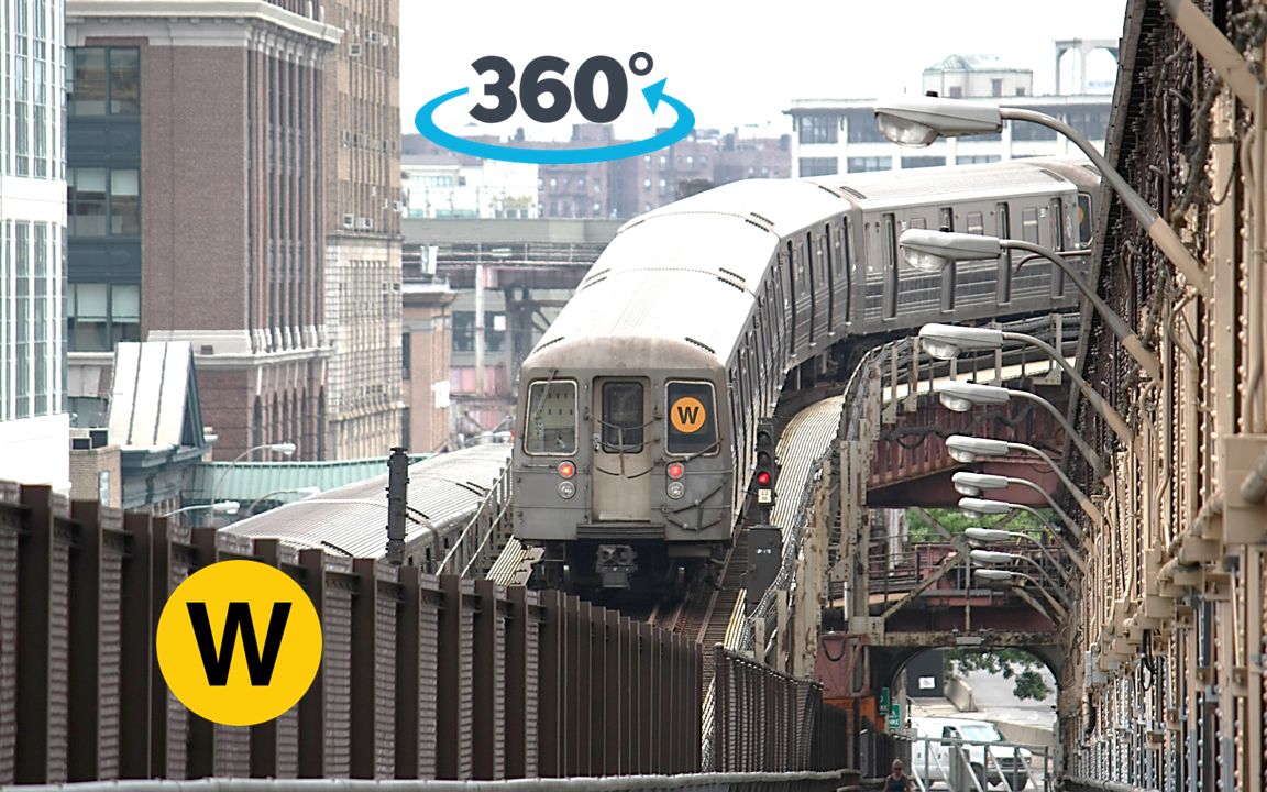 【360°全景视频】纽约地铁w线车尾展望(30 ave至36ave区间)