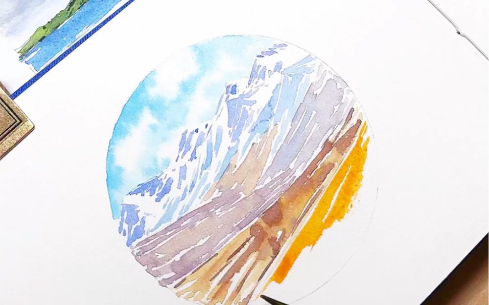 水彩|雪山