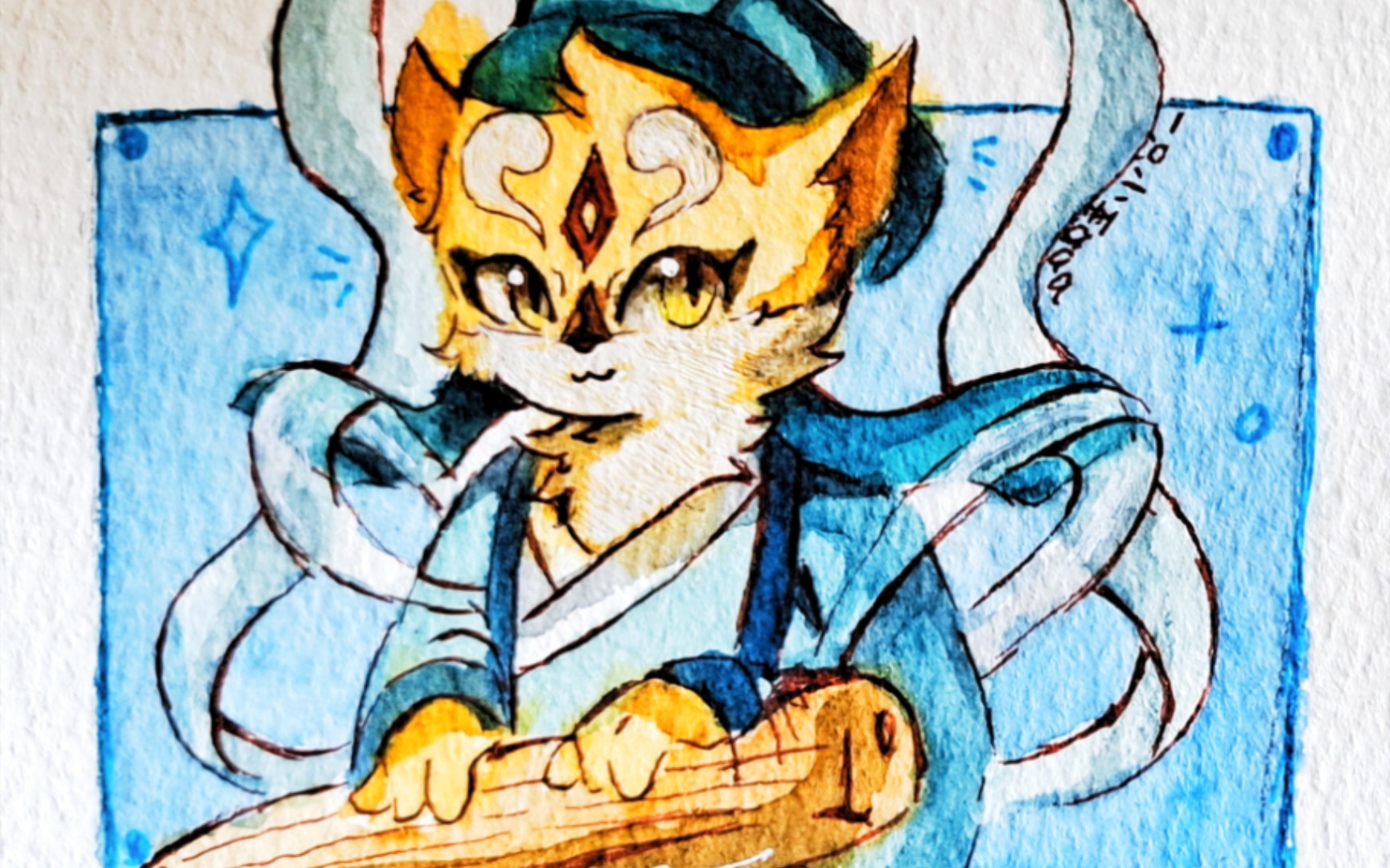 【京剧猫】【水彩手绘】手绘几只可可爱爱的京剧猫(第一弹)