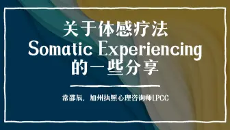 ACHPPI Webinar - 关于体感疗法 Somatic Experiencing 的一些分享