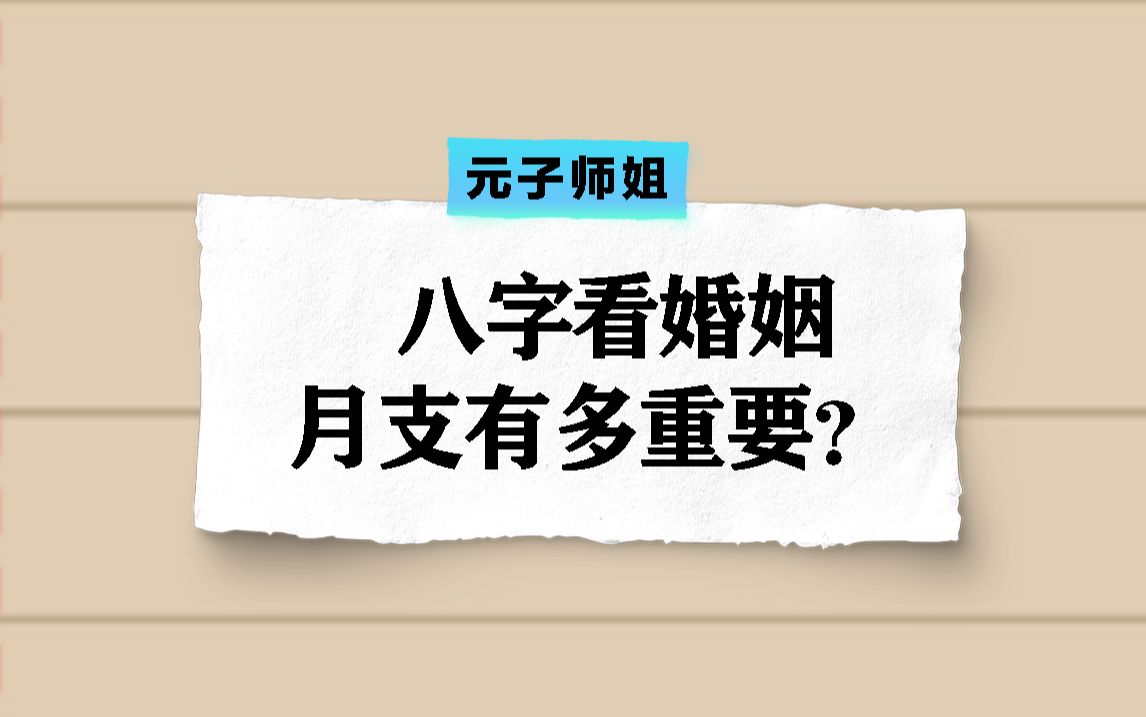 八字看婚姻月支有多重要?哔哩哔哩bilibili