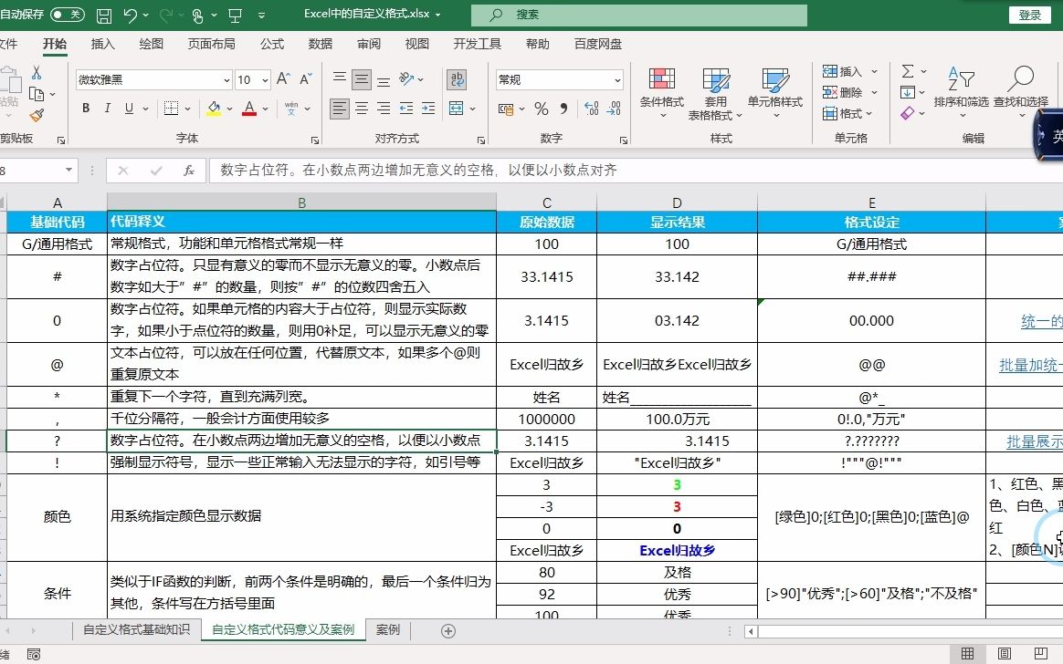 [图]Excel技巧：自定义格式基础代码之数字占位符