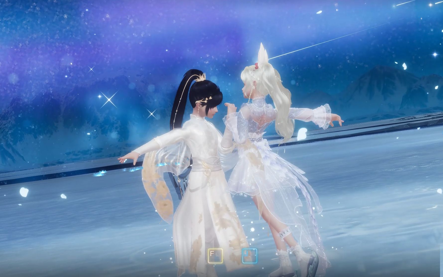 剑三花滑盒子双人动作 萝莉正太侠着成歌