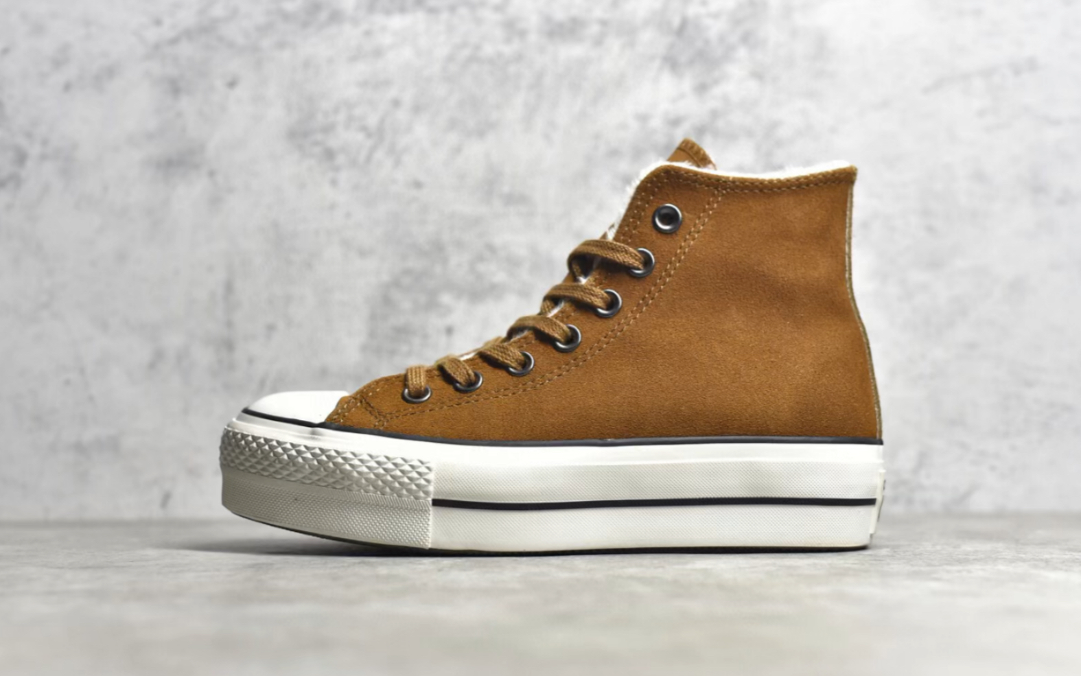 converse chuck taylor all star 匡威御寒主义脏橘麂皮高帮厚底板鞋