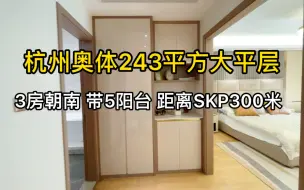 下载视频: 杭州奥体核心区域大平层，243平方4房3卫，带5个阳台、离SKP300米！