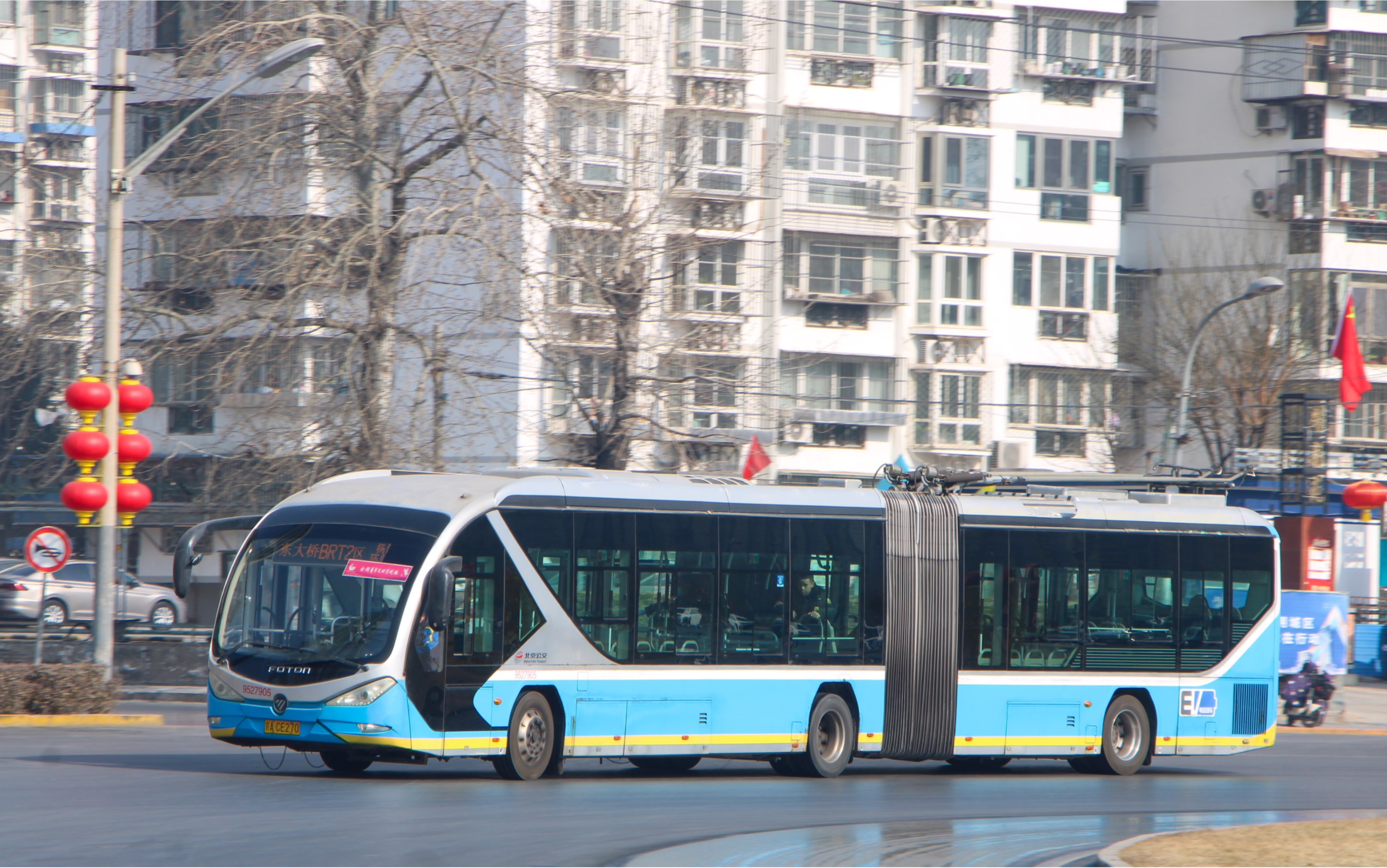 [北京唯一存活的福田18米右开门无轨 最后一批无轨brt