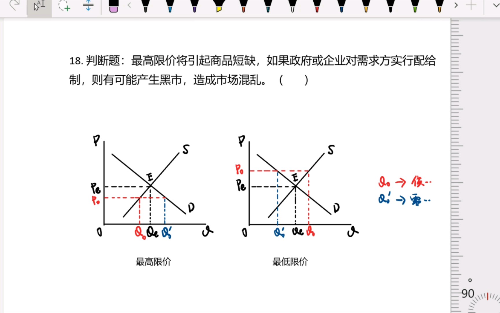 [微观经济学](考研真题)第二章第十八题,十九题:最高限价和最低限价