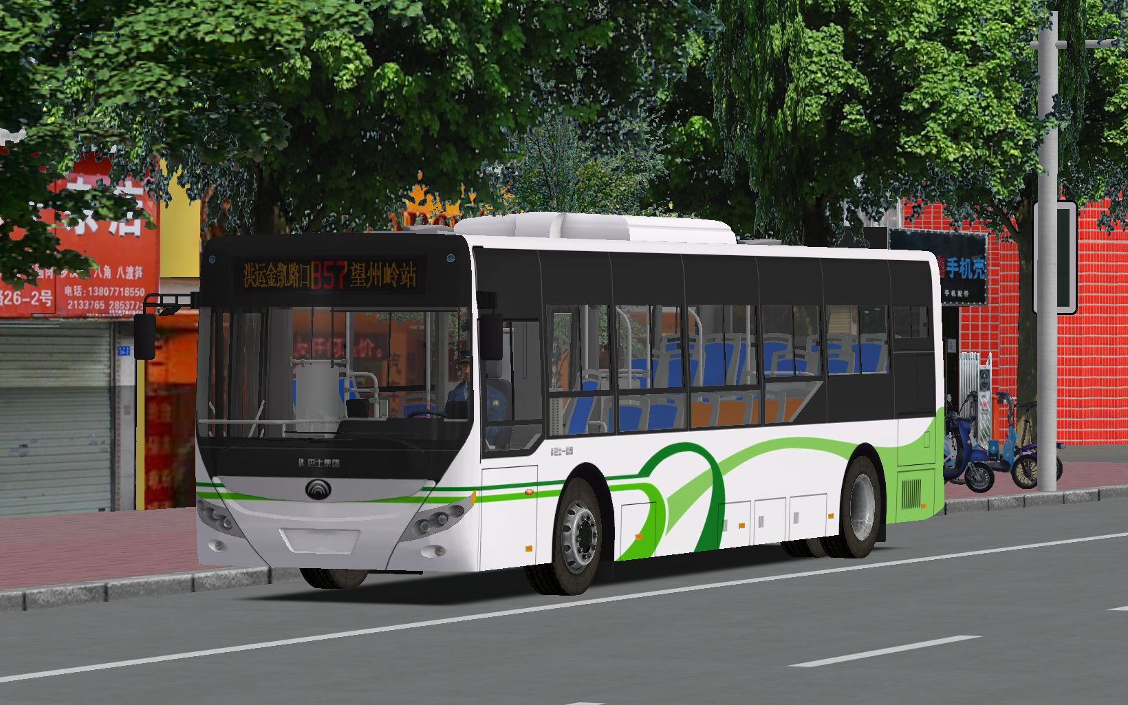 驾驶宇通e10(zk6105bevg25)行驶于南宁b57路