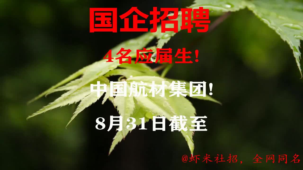 【北京国企招聘】4名应届生!中国航材集团!8月31日截至哔哩哔哩bilibili