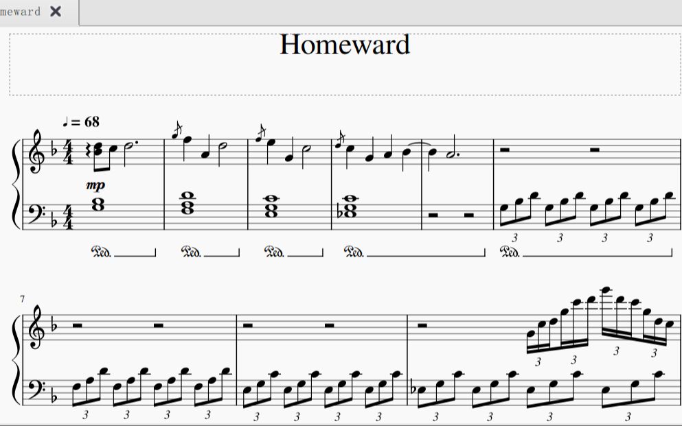 [图]【钢琴扒谱】《Homeward》