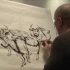 著名人物画家史国良先生在清华大学高研班的示范牦牛和藏民