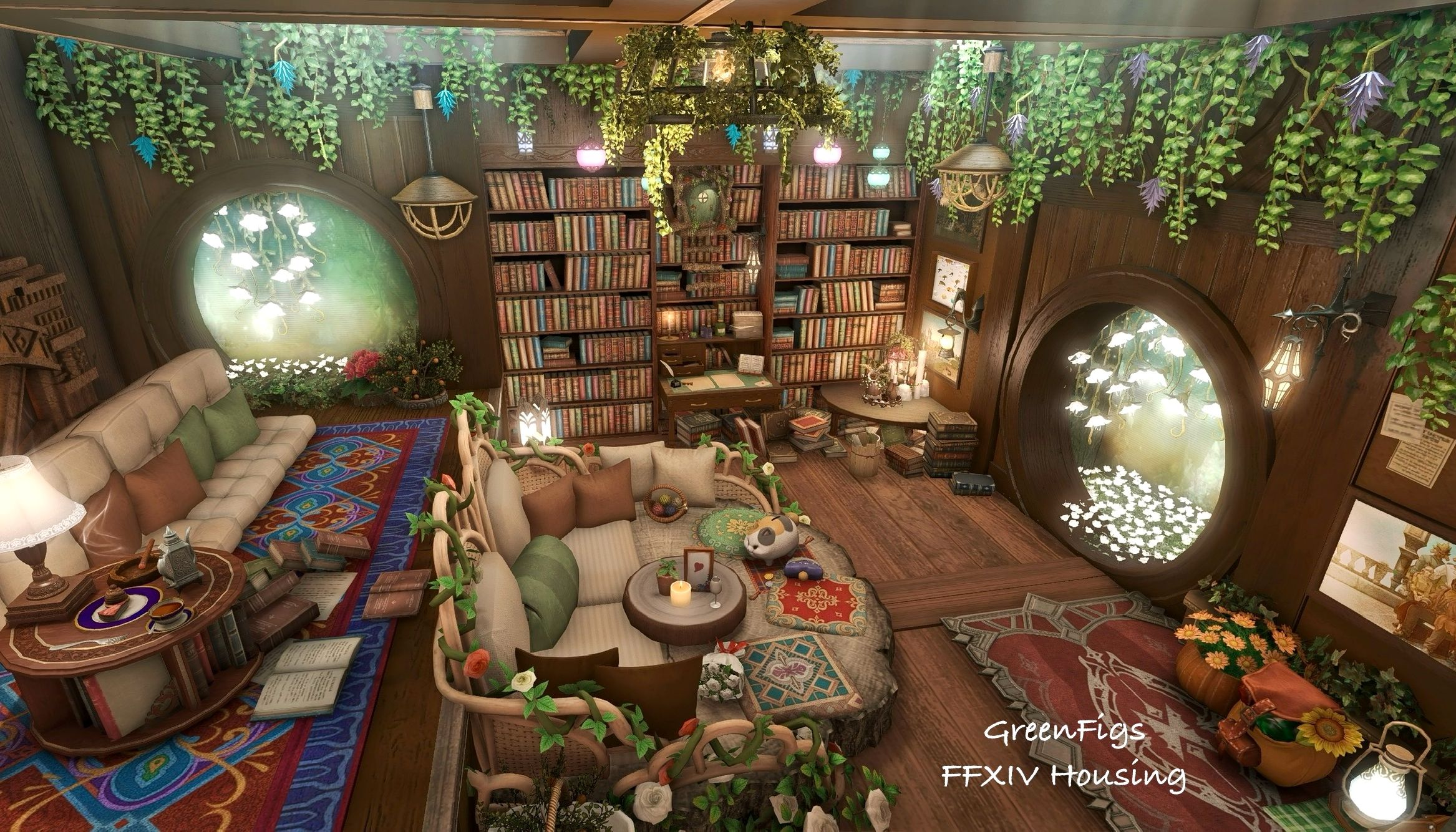 【ff14装修】公寓 | 摄影棚:树屋 书与咖啡,6.