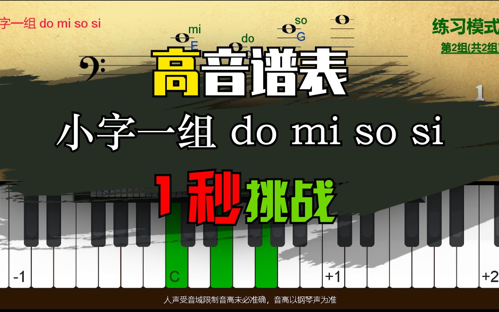 高音谱表1秒练习 小字一组 do mi so si 学认五线谱——从3秒到0.3秒系列哔哩哔哩bilibili