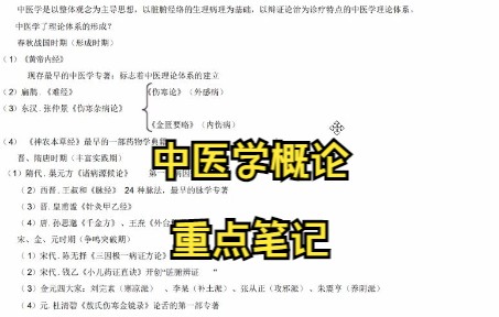 [图]中医学概论学习笔记 知识点总结复习资料 名词解释 试题及答案 专业课干货 期末考试 考研