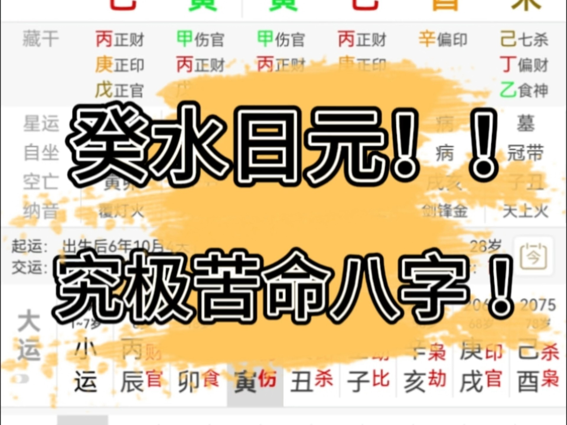 【八字案例解析】究极苦命八字之癸水日元，恋爱脑王者为爱疯狂花钱！（一键三连＋关帮看）