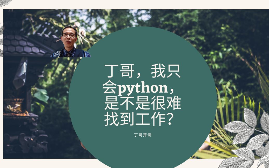 丁哥,我只会python,是不是很难找到工作?哔哩哔哩bilibili