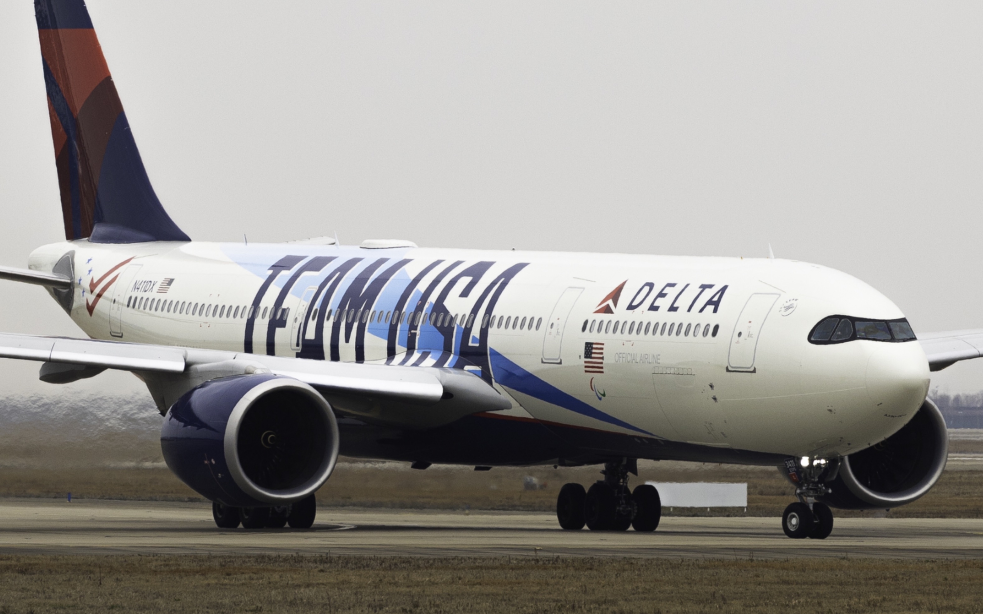 达美航空a339奥运会主题彩绘首次访华