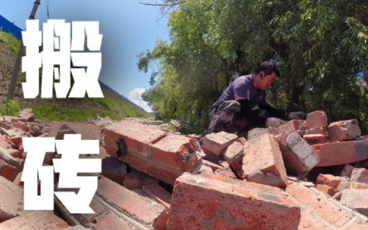 名副其实的搬砖 顶着大太阳搬砖汗如雨下 还好中午有肉吃 舒坦