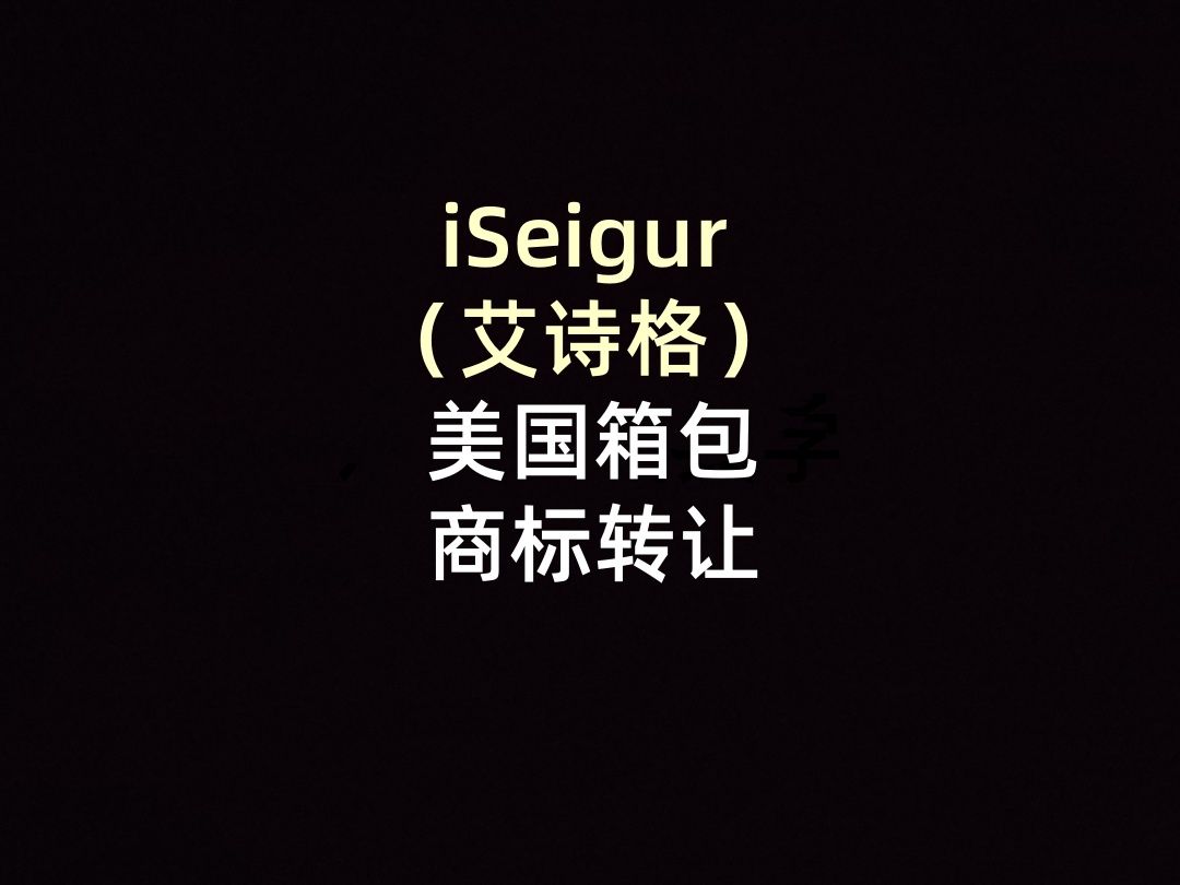 iSeigur(艾诗格)美国箱包商标转让哔哩哔哩bilibili