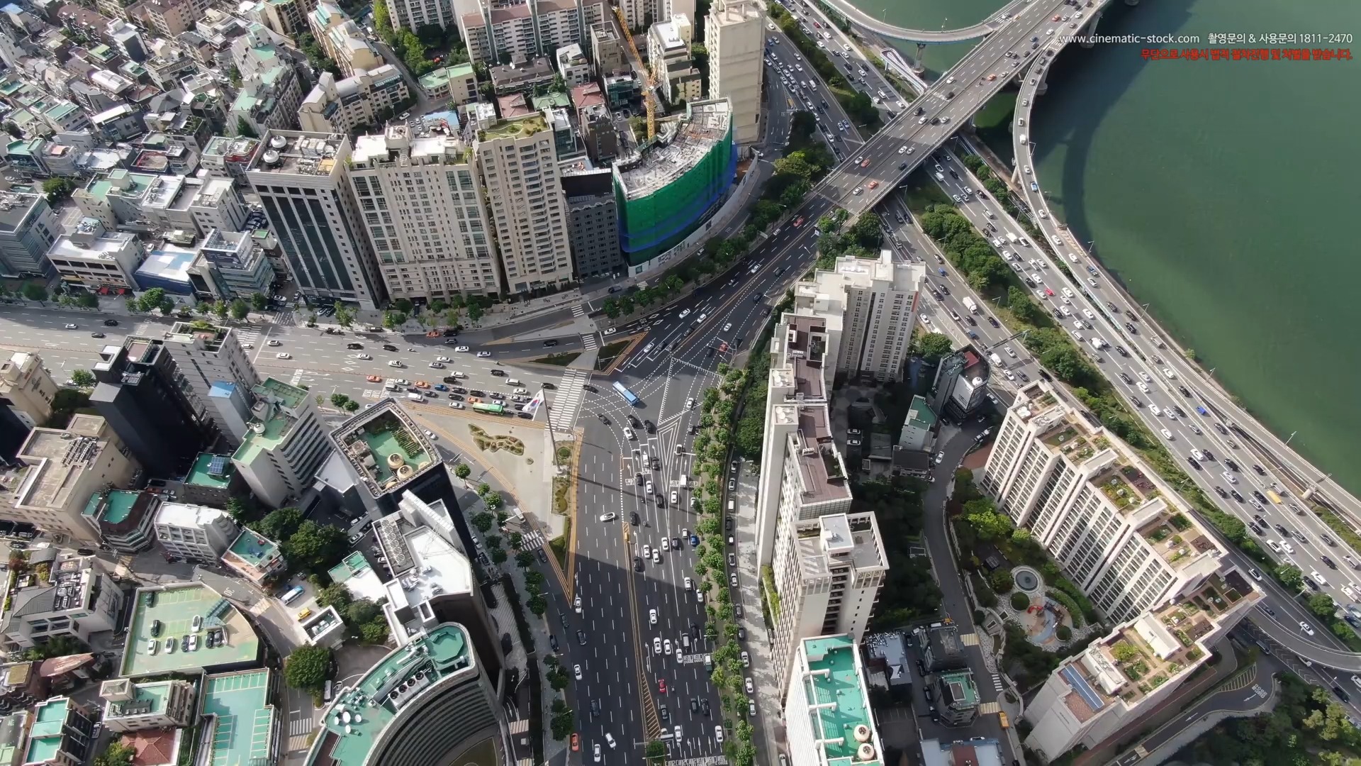 航拍 德黑兰大道 coex贸易中心 汉江 三成洞地区 三星塔宫