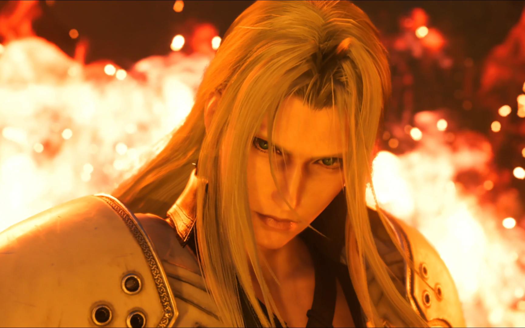 《最终幻想7重生》萨菲罗斯原作火中名场面