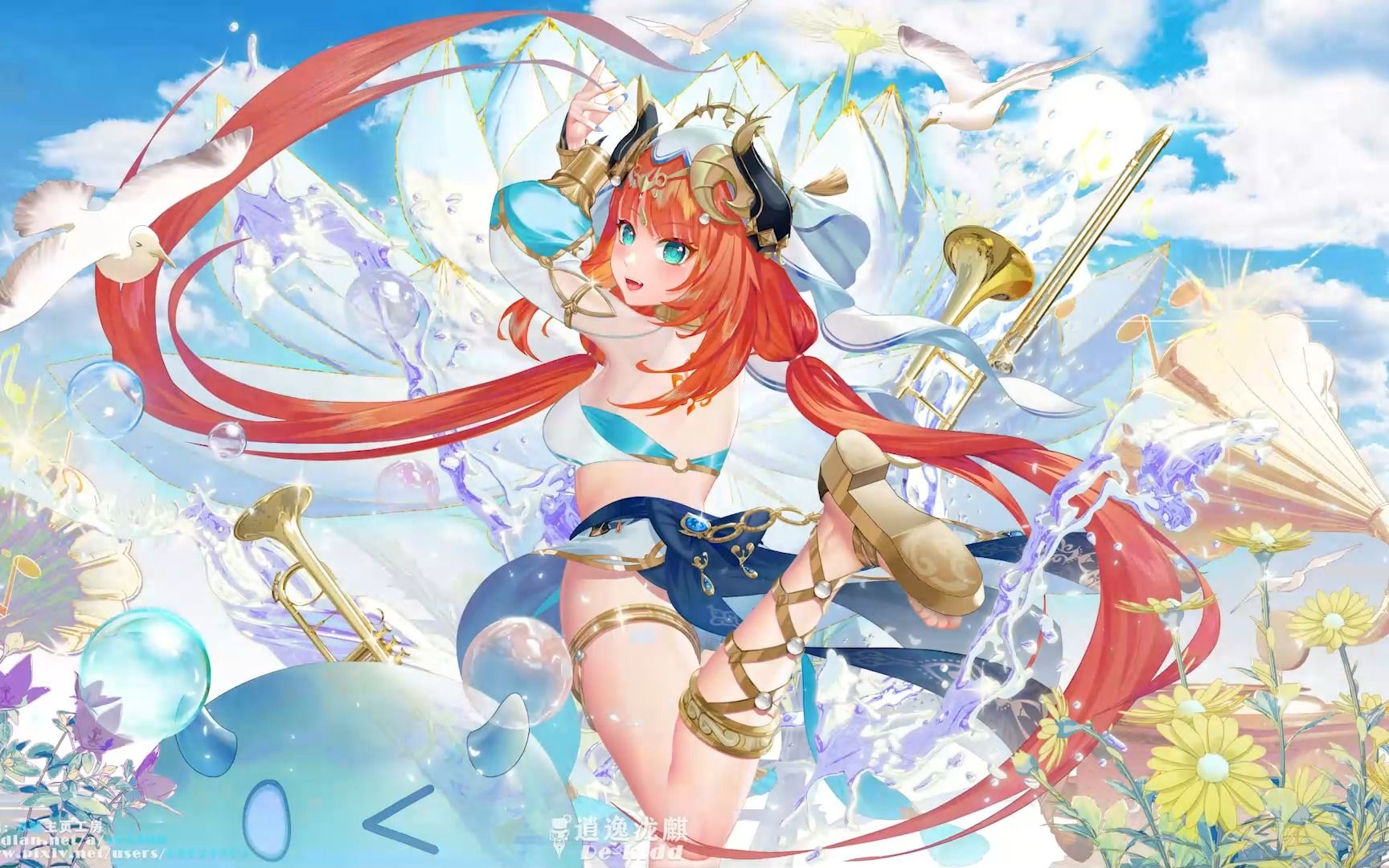 【绘画过程】妮露:"请——好好地看着我,希望我是最后一个给你跳舞的